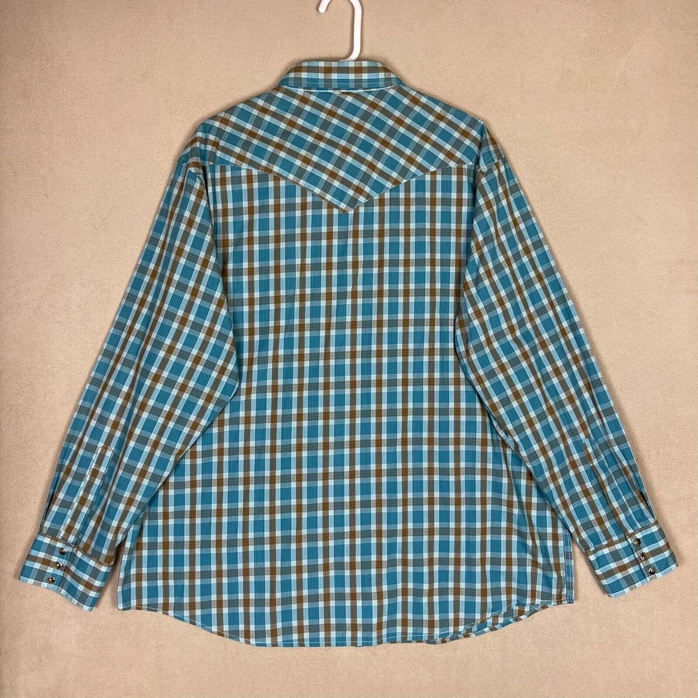 Pendleton Shirt Adult Extra Large Blue/Brown Plaid Long Sleeve Chest Pocket Mens - Picture 9 of 10